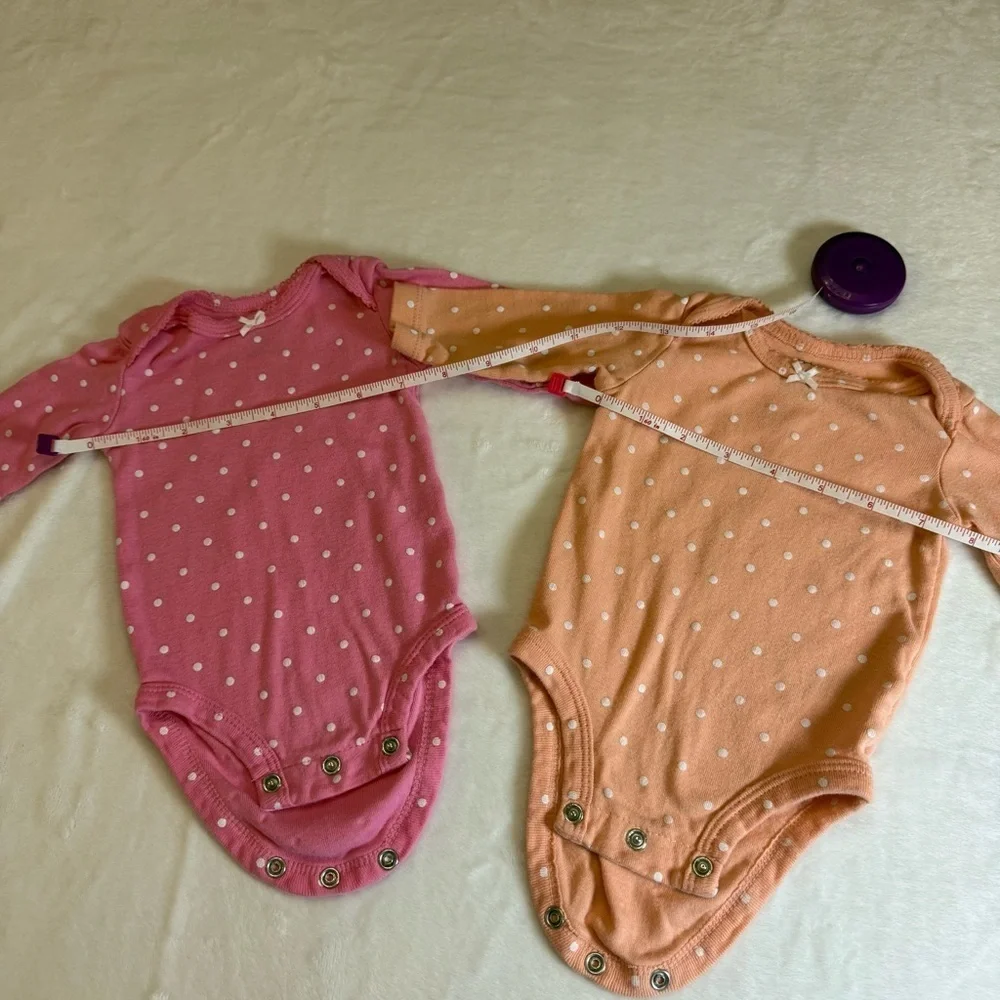 Carter's Pink and Orange Polka Dot Bodysuit Duo